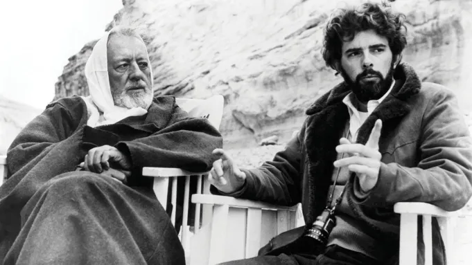 Alec Guinness as Obi-Wan Kenobi in Star Wars (1977).