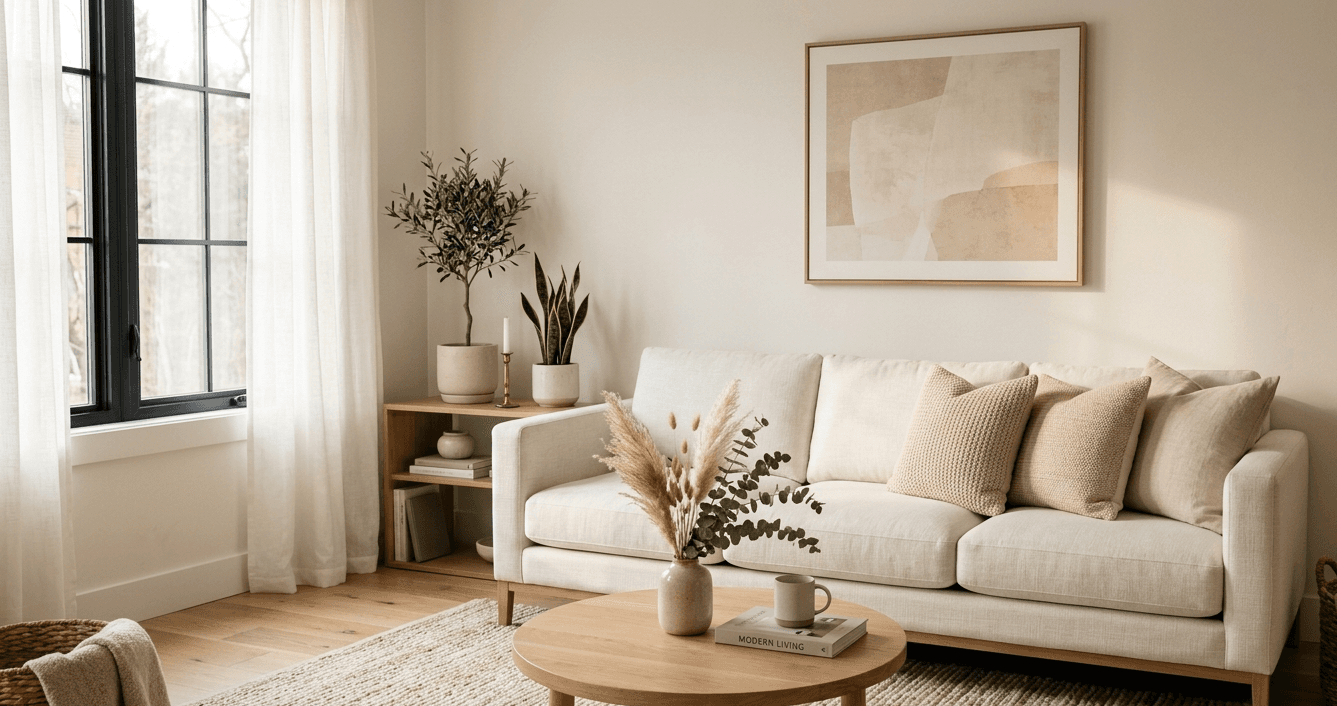 Patterned throw pillows mixed on a cozy couch